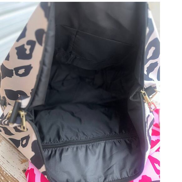 Leopard Hot Pink Active Weekender Duffle Gym Bag - Picture 4 of 5